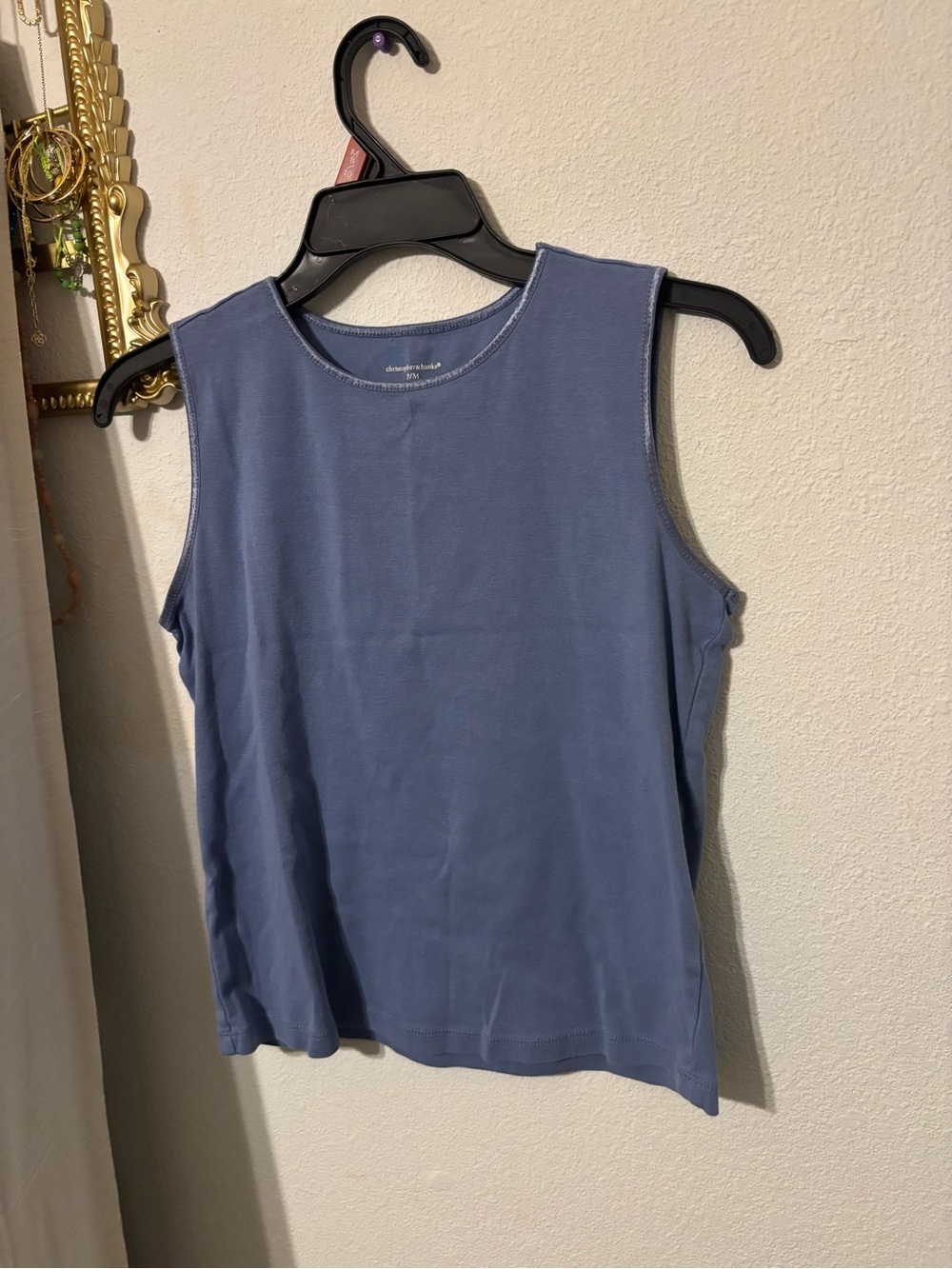 Women's Crewneck Tank Top in Slate Blue
